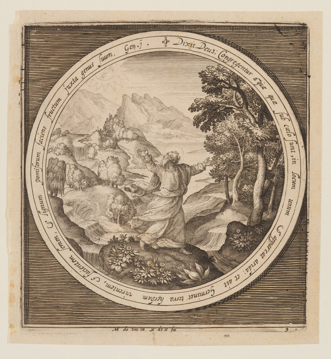 Third Day: The Creation of Land and Vegetation, from The Creation to the Expulsion from Paradise by Nicolaes de Bruyn