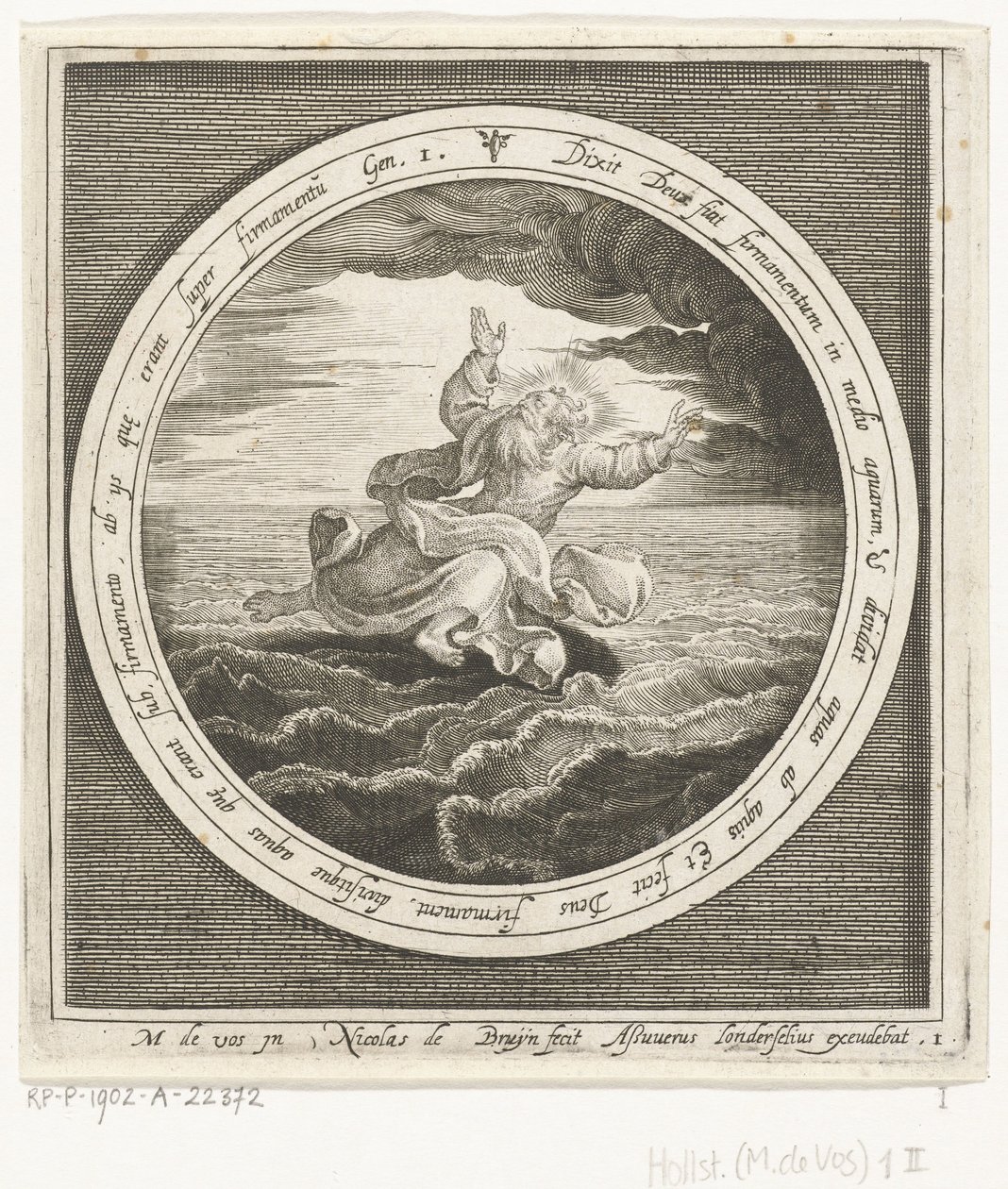 Second Day of Creation: God Separates the Waters into Heaven and Sea by Nicolaes de Bruyn