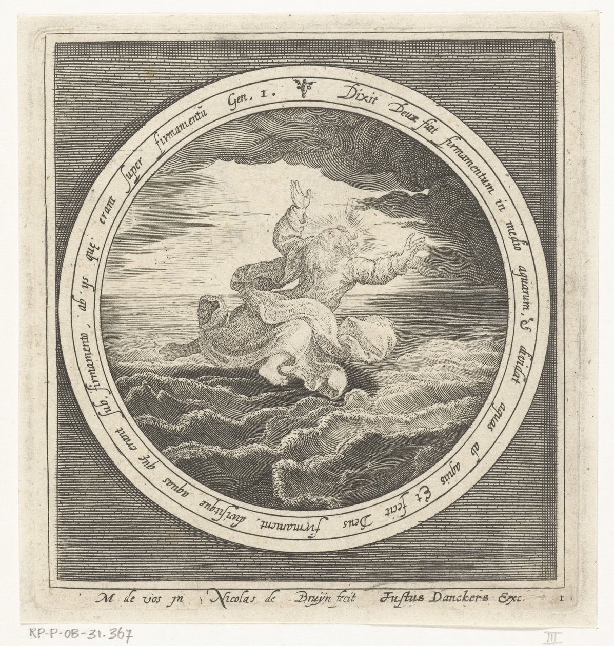 Second Day of Creation: God Separates the Waters into Heaven and Sea by Nicolaes de Bruyn