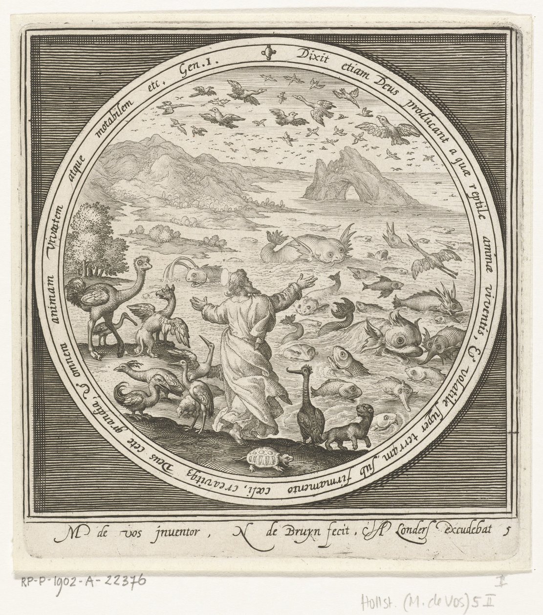 Fifth Day of Creation: God Creates Fish and Birds by Nicolaes de Bruyn