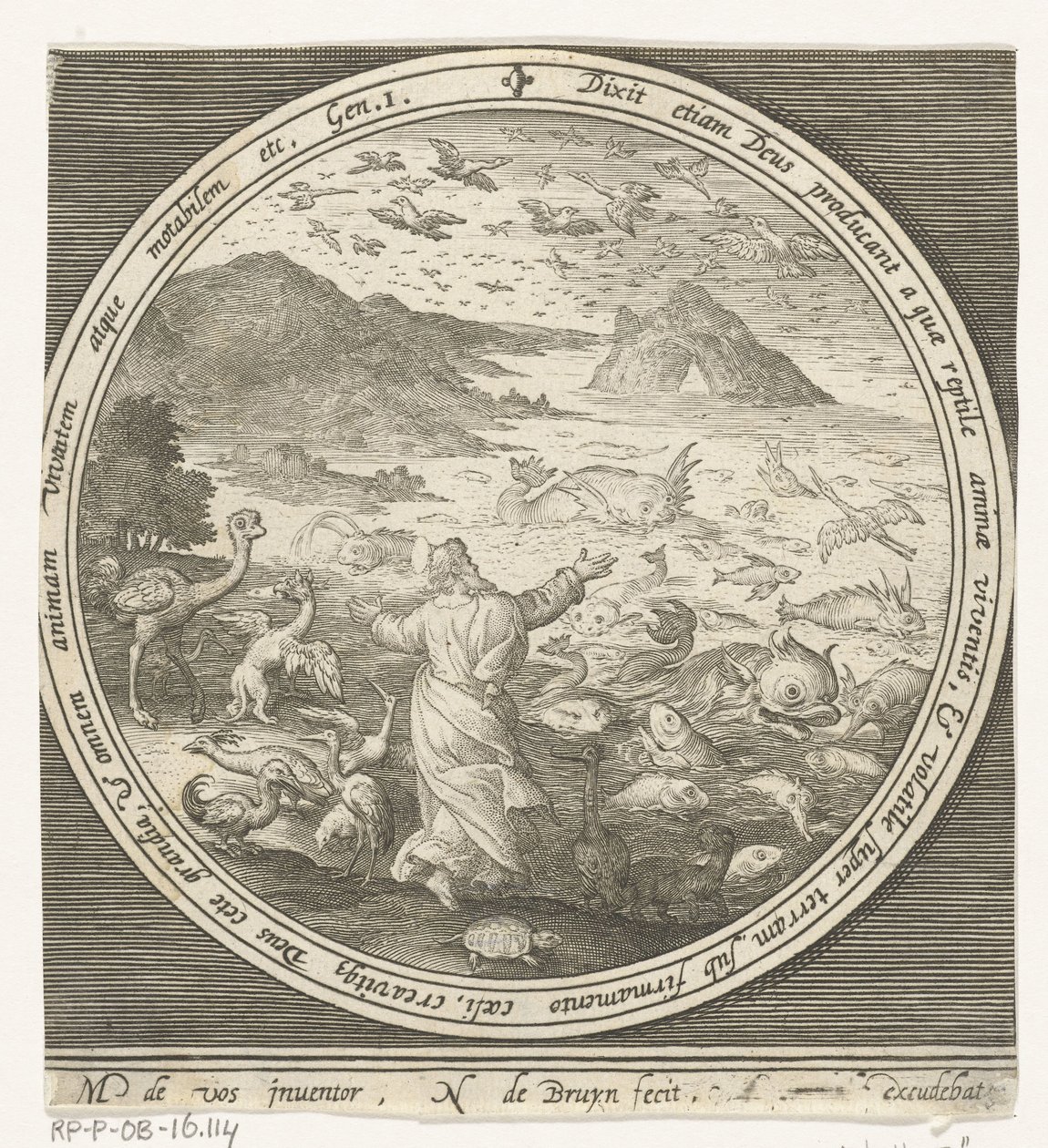 Fifth Day of Creation: God Creates Fish and Birds by Nicolaes de Bruyn