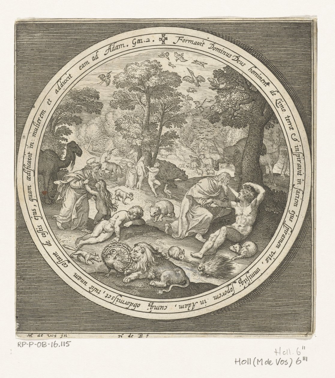 Sixth Day of Creation: God Creates the Animals and Adam and Eve, From Creation to Expulsion from Paradise (series title) by Nicolaes de Bruyn