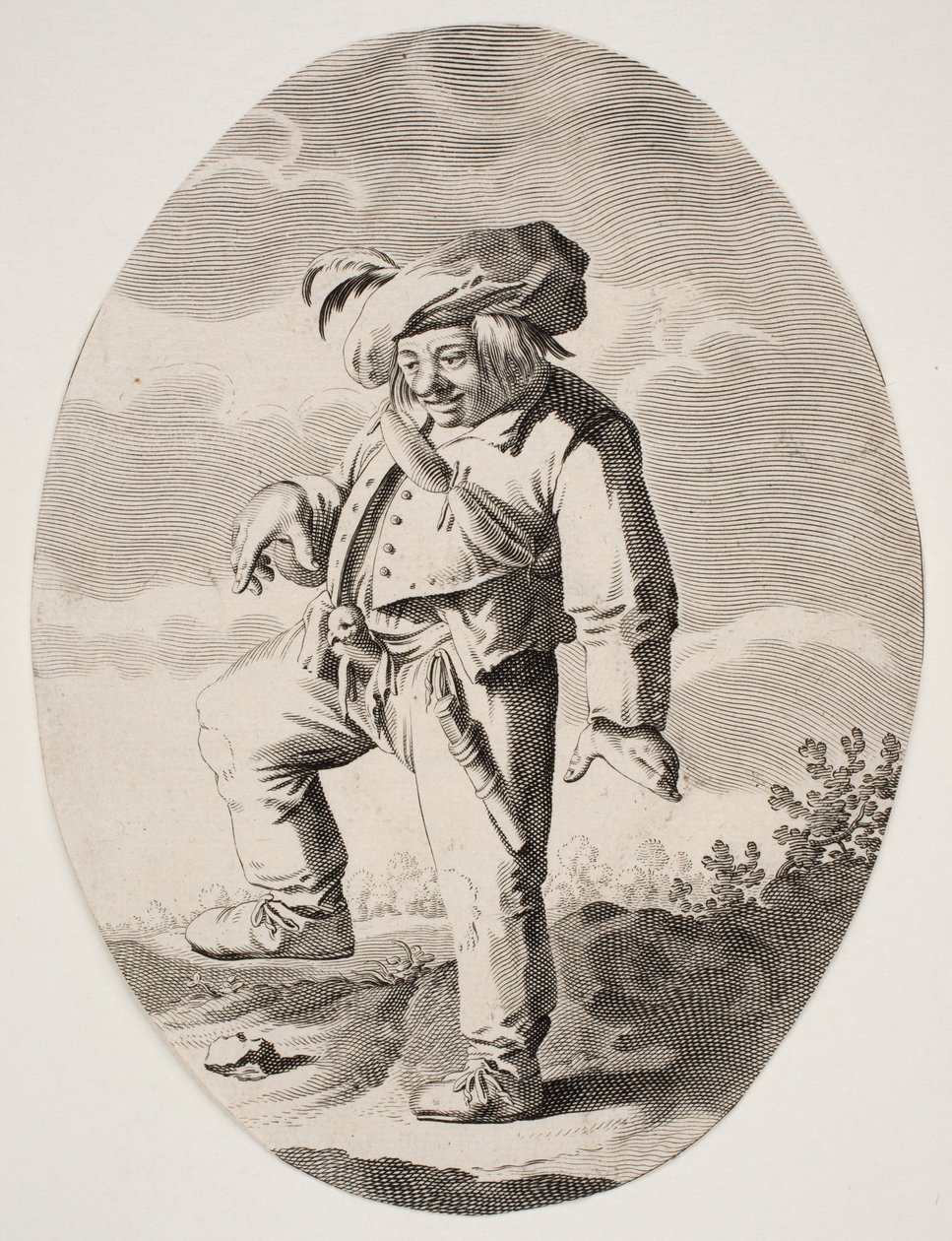 Dancing Farmer with a Bird in His Lap by Nicolaes van Lijnhoven