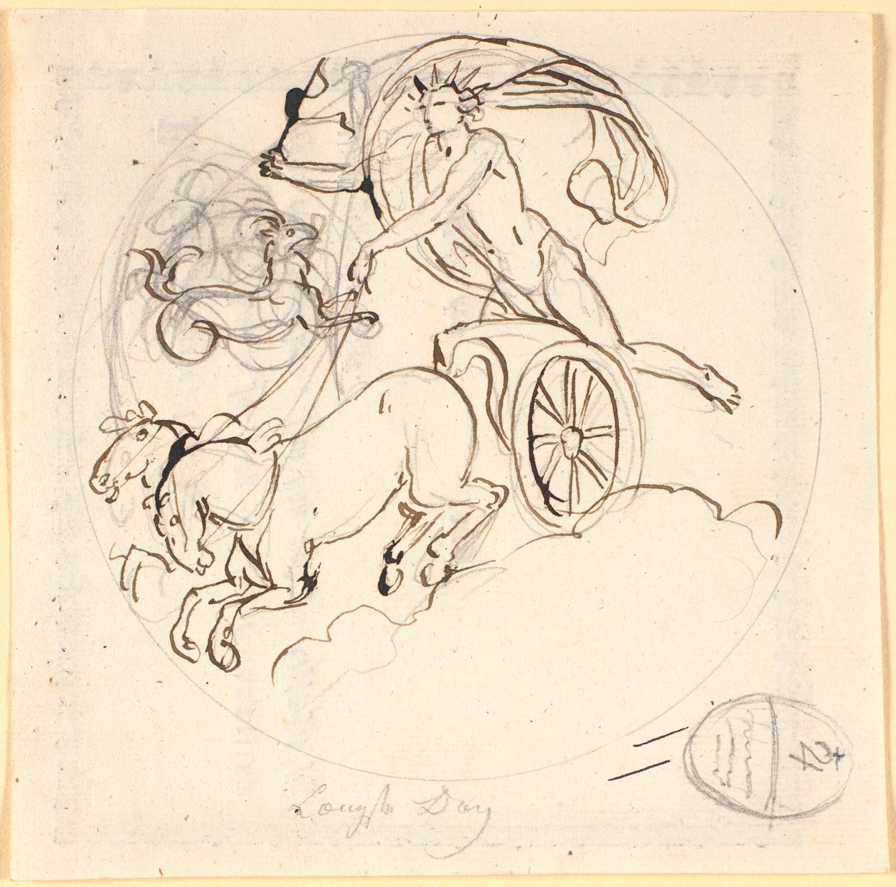Apollo Steering His Sun Chariot Downward; Above Capricorn