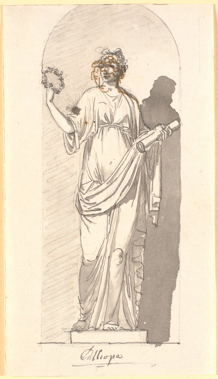 Calliope, the Muse of Epic Poetry as a Statue in a Niche by Nicolai Abildgaard