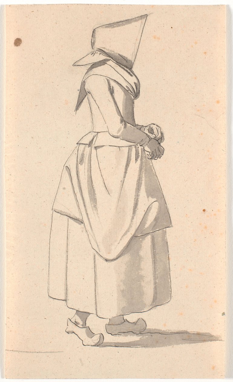 A Peasant Woman Walking in Profile to the Right, with a Large Bundle on Her Head by Nicolai Abildgaard