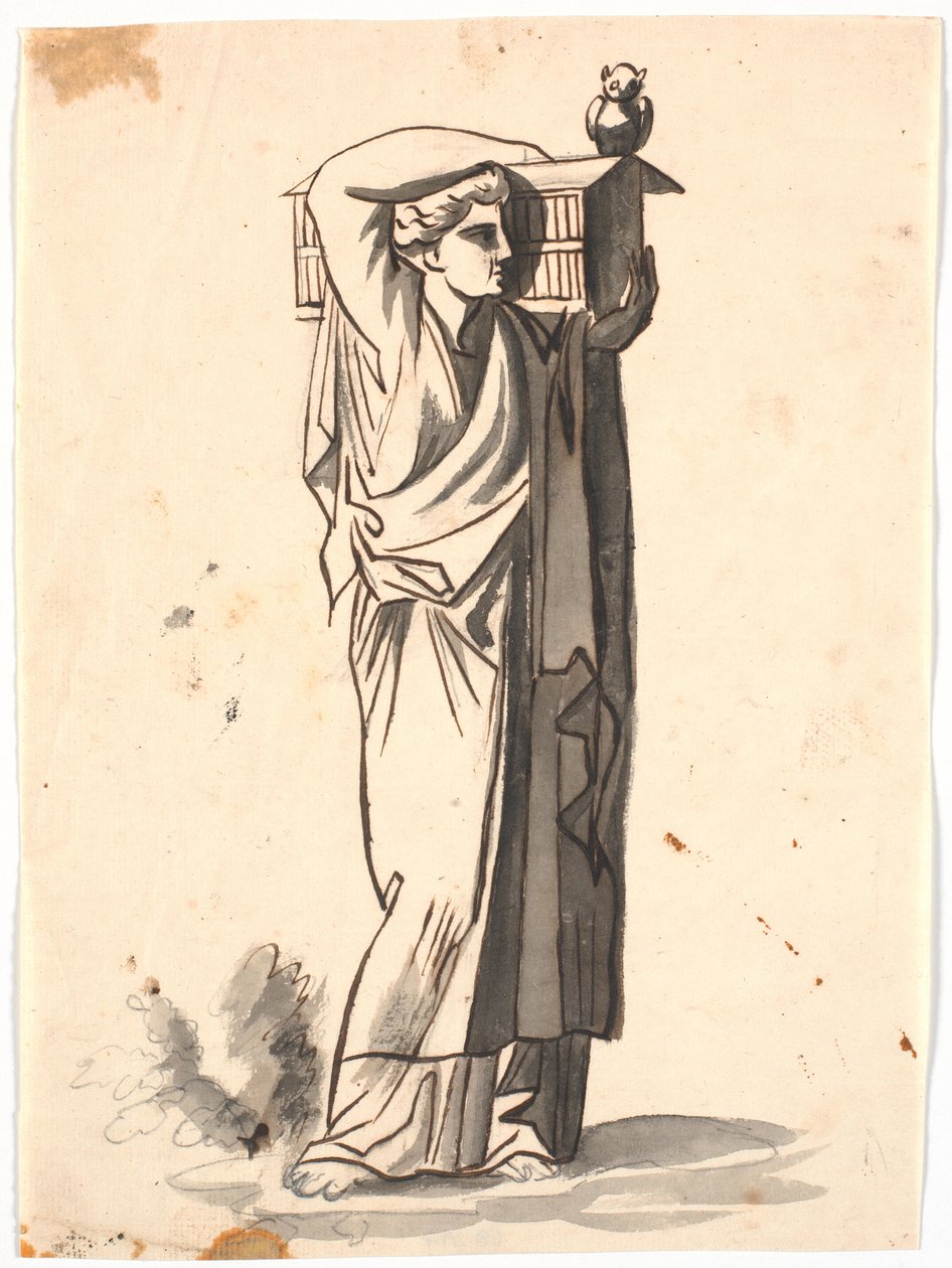 A Female Figure Carrying an Ark on Her Left Shoulder by Nicolai Abildgaard
