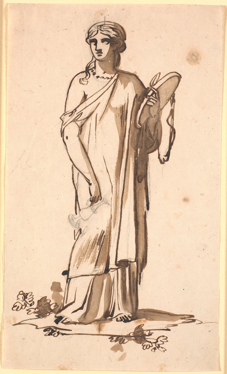 A Female Figure with a Jug in Her Right Hand by Nicolai Abildgaard