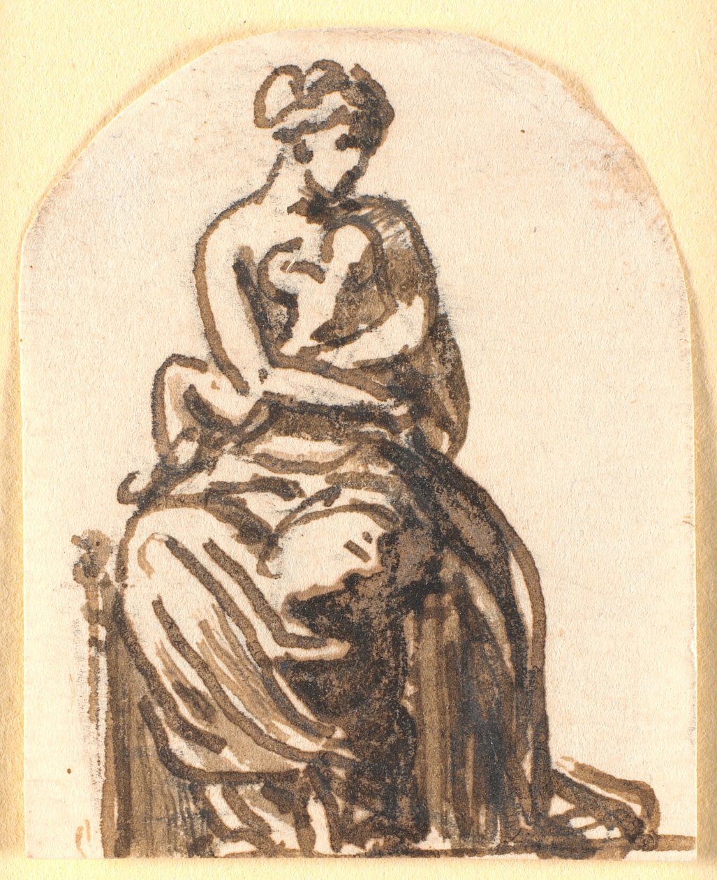 A Seated Woman with a Small Child in Her Arms by Nicolai Abildgaard