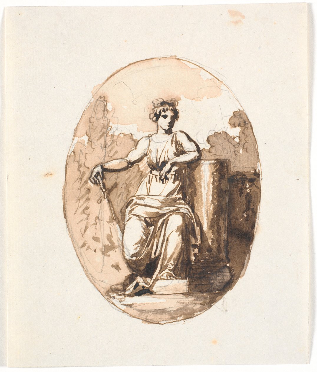 A Seated Female Figure, Allegory of Strength or Endurance by Nicolai Abildgaard