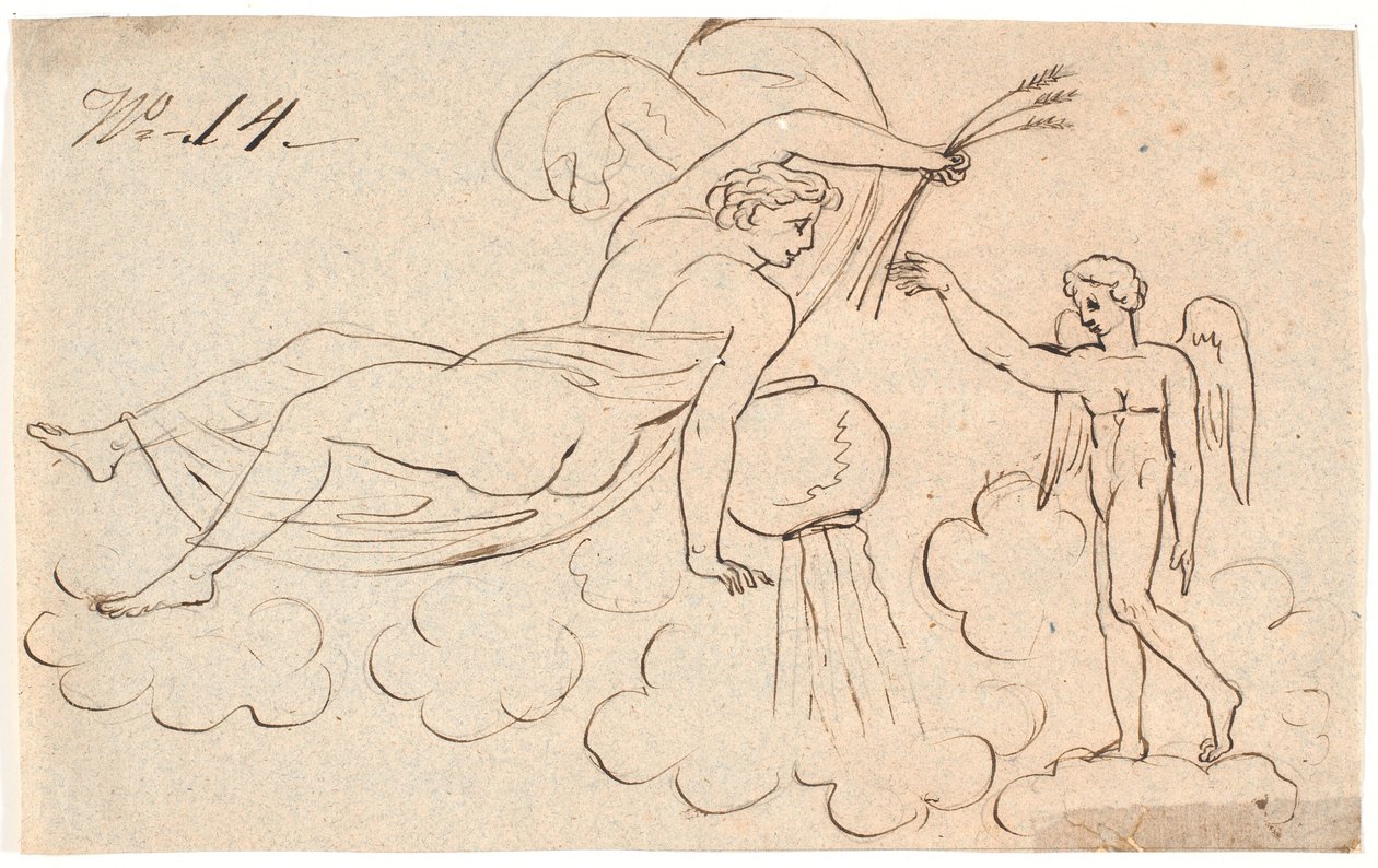 Eros and a Floating Woman by Nicolai Abildgaard