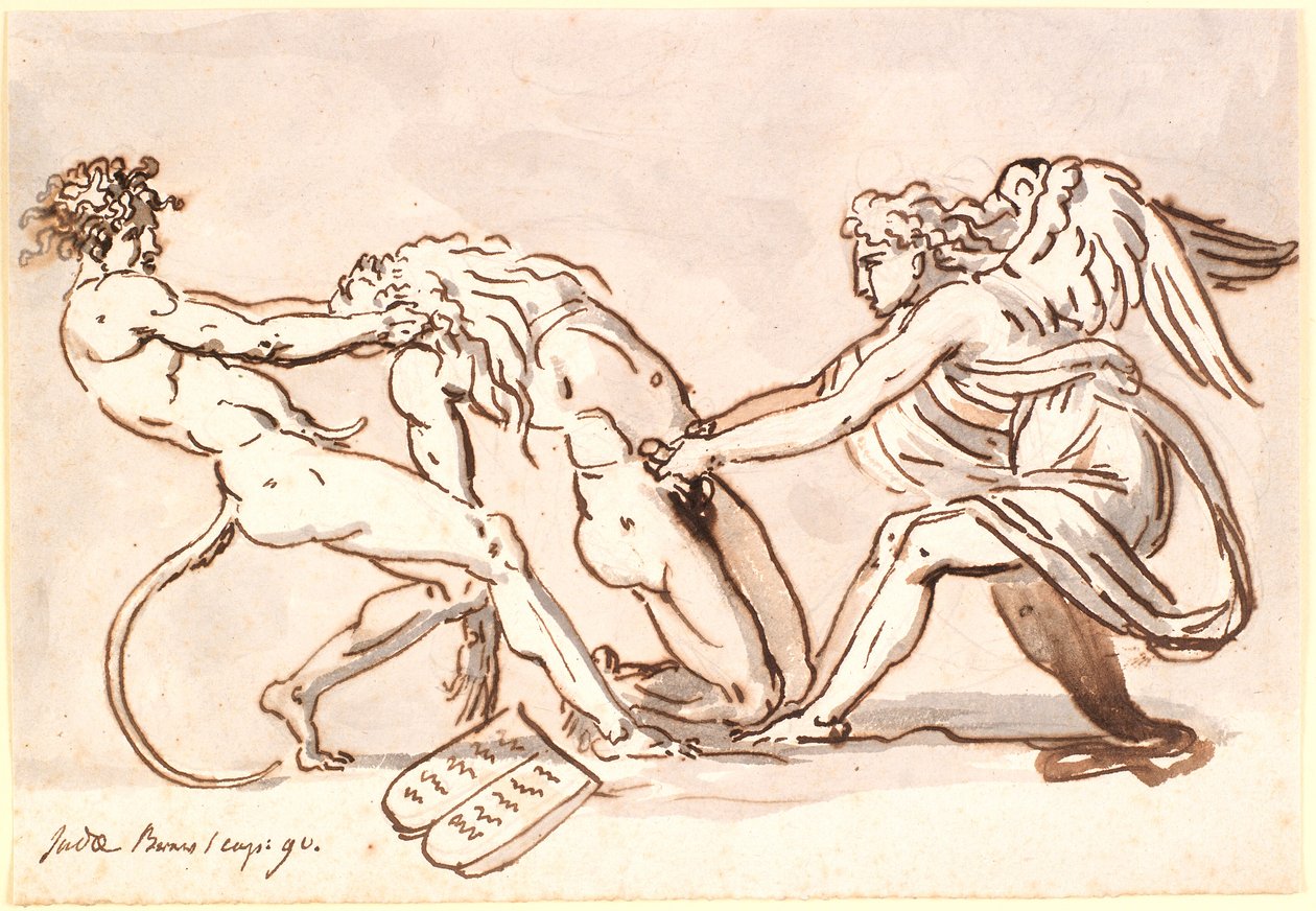 Michael the Archangel Contending with the Devil about the Body of Moses by Nicolai Abildgaard