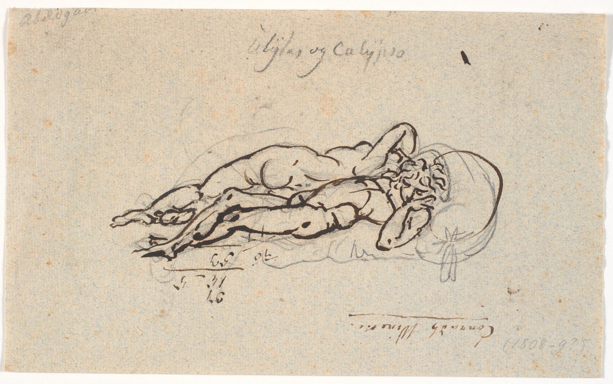 Odysseus and Calypso, Lying Naked on a Bed by Nicolai Abildgaard