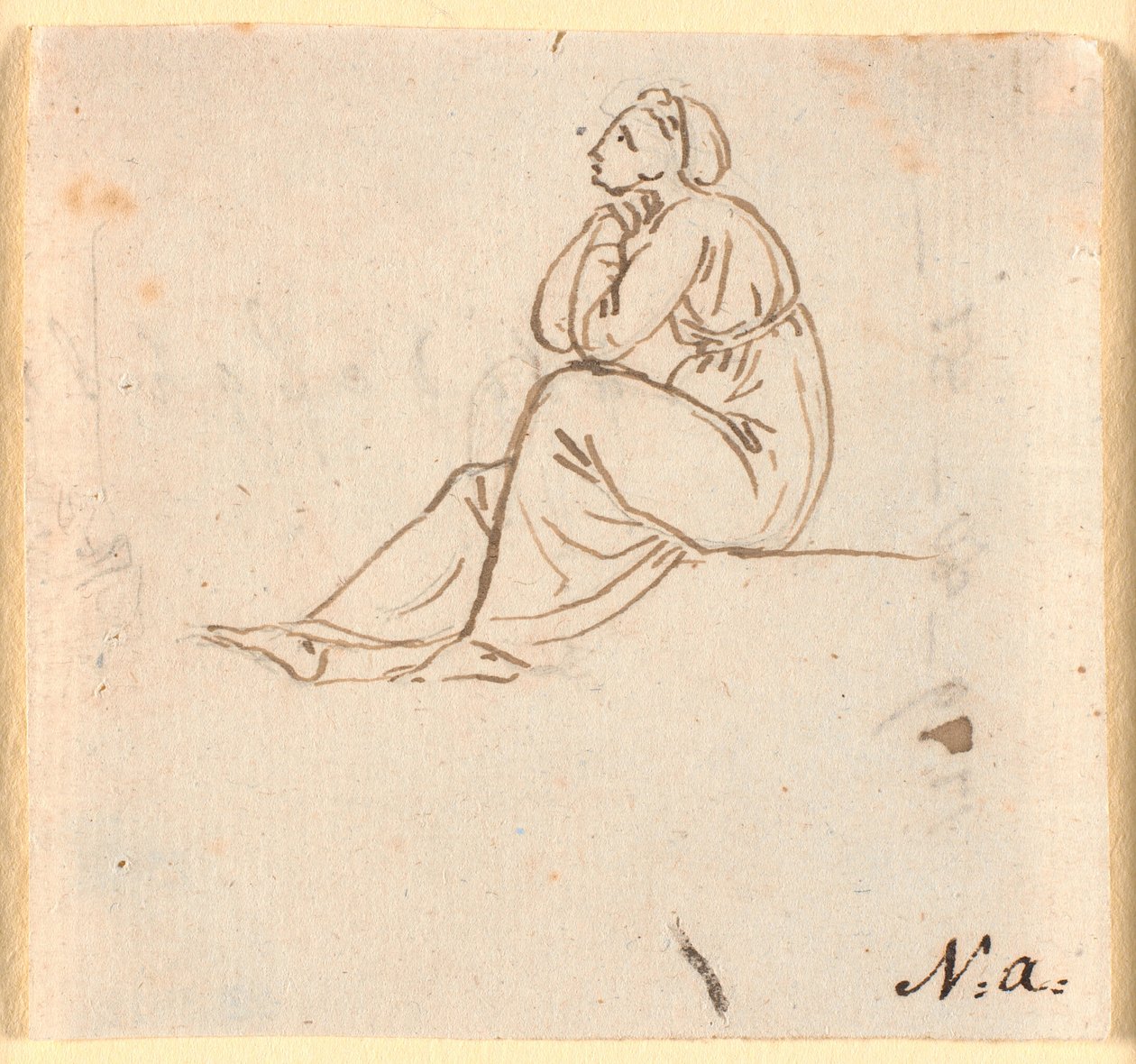 Seated Female Figure in Profile to the Left by Nicolai Abildgaard