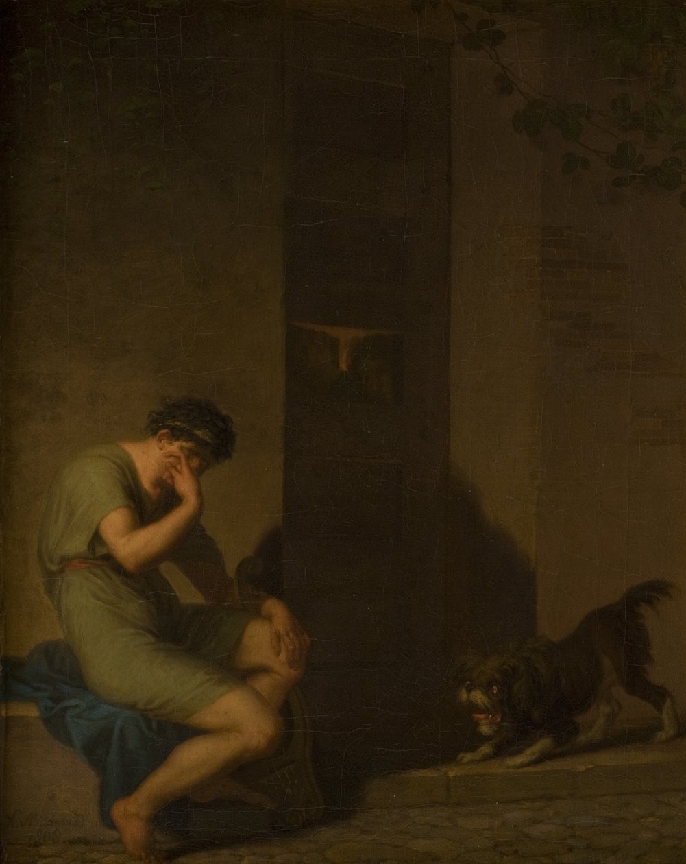 Tibullus Lamenting outside the Door of his Beloved by Nicolai Abildgaard