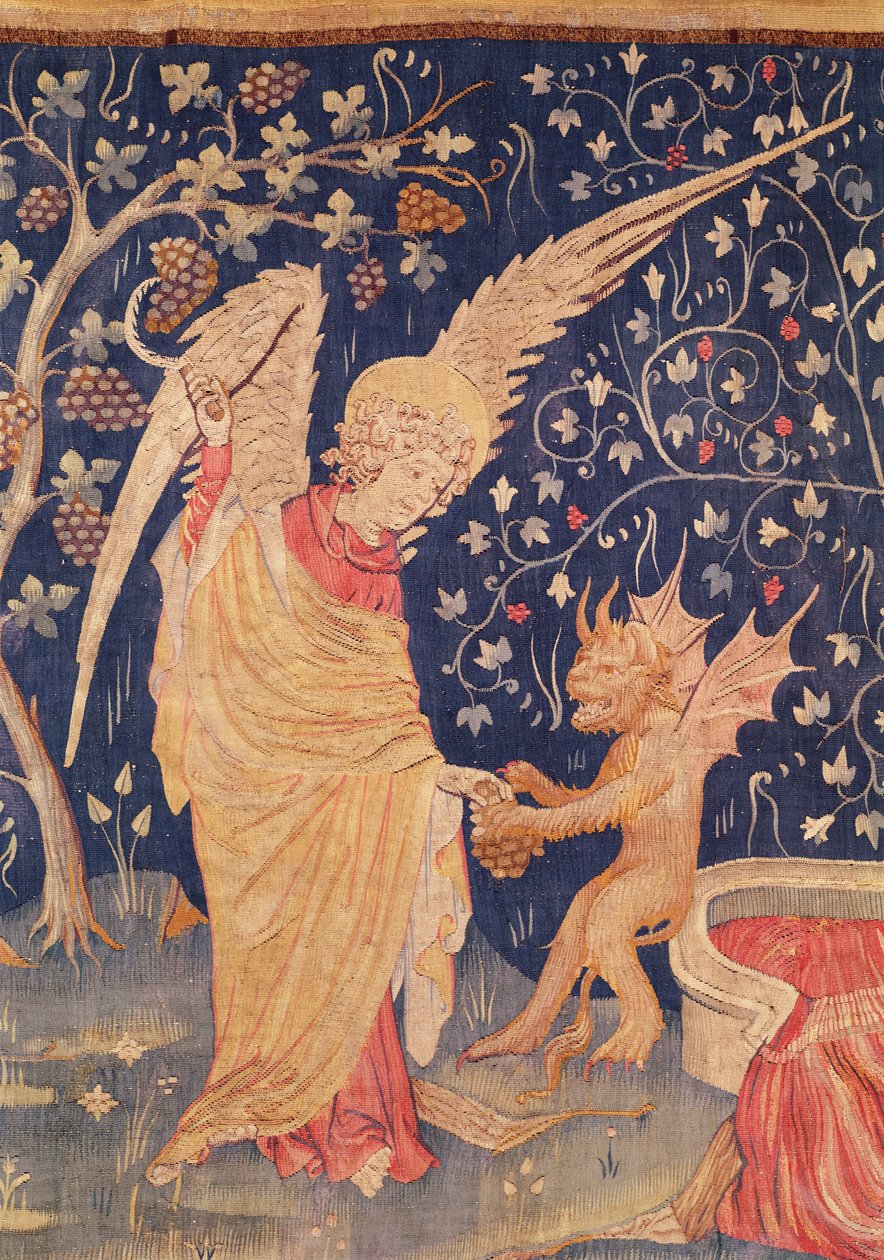 Angel with a Bunch of Grapes and a Demon (detail) by Nicolas Bataille
