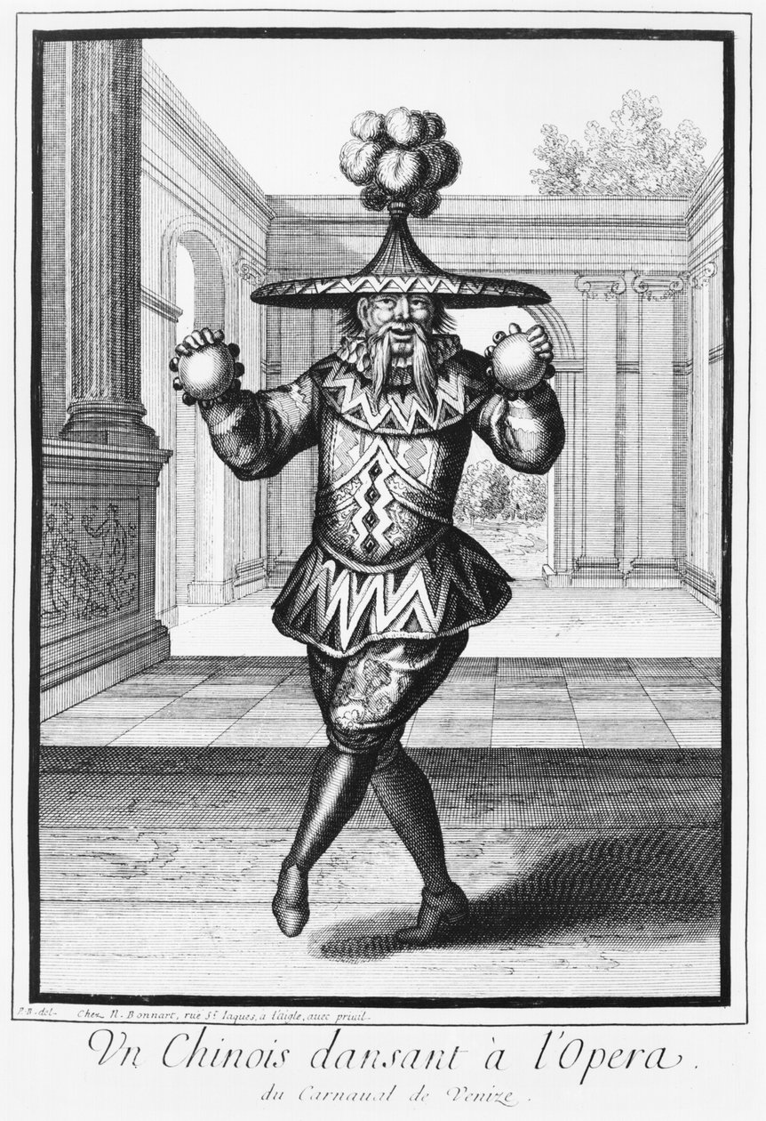 A Chinese Man Dancing at the Opera by Nicolas Bonnart
