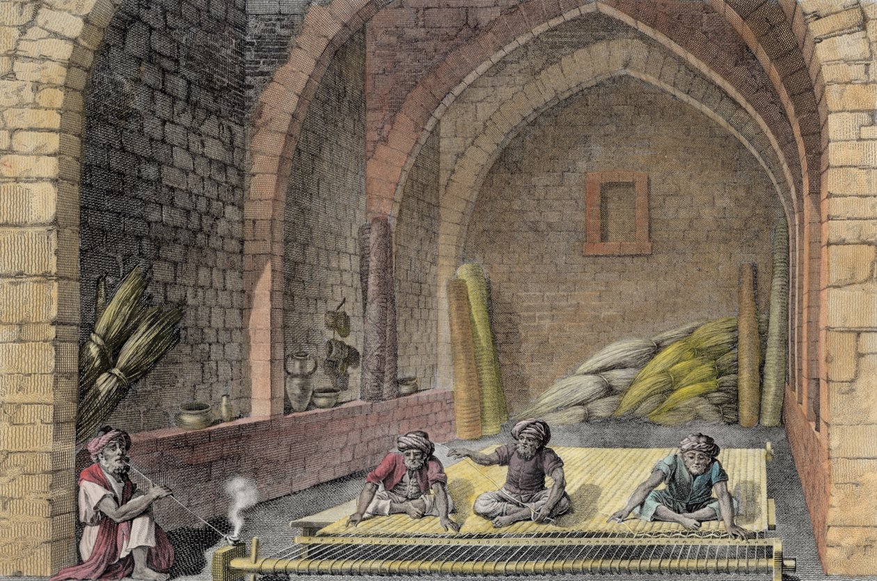 Weaving a Rug, from Volume II Arts and Trades of 