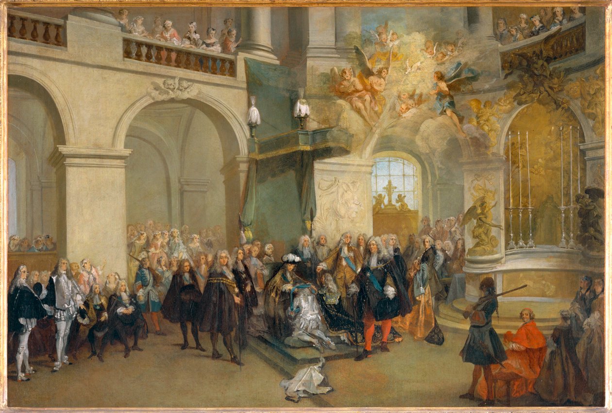 The Bestowal of the Order of Saint-Espirit in the Chapel of Versailles by Nicolas (attr. to) Lancret
