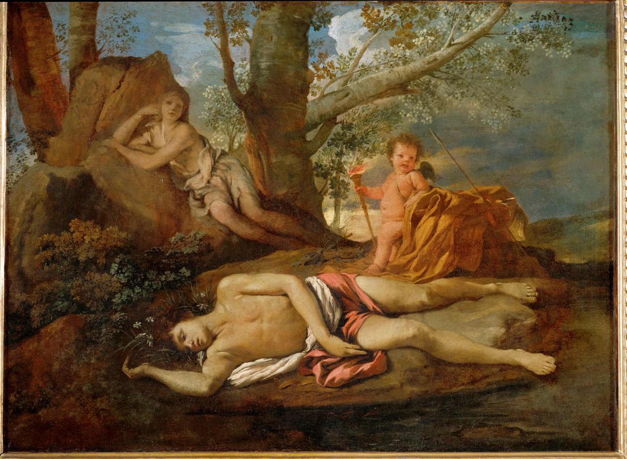 Echo and Narcissus by Nicolas (attr.to) Poussin