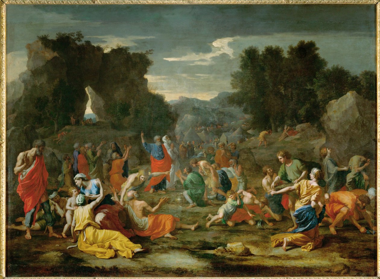 The Israelites Gathering Manna in the Desert by Nicolas (attr.to) Poussin