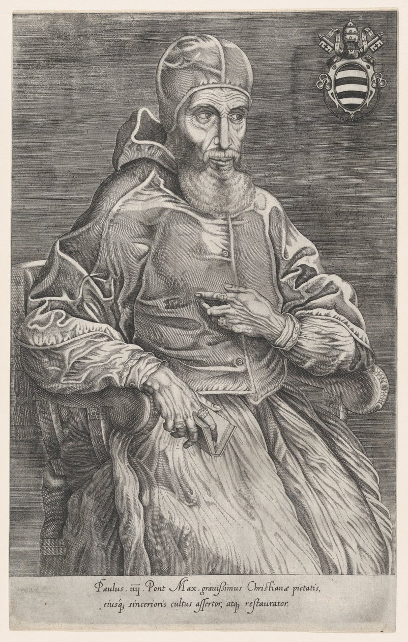 Portrait of Pope Paulus IV by Nicolas Beatrizet