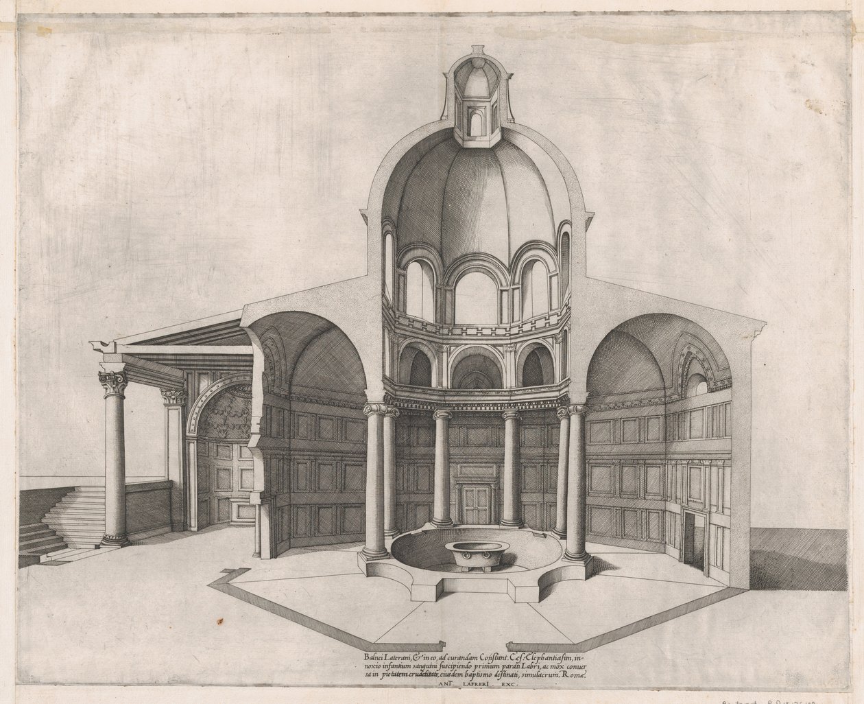 Speculum Romanae Magnificentiae: Interior of the Lateran by Nicolas Beatrizet