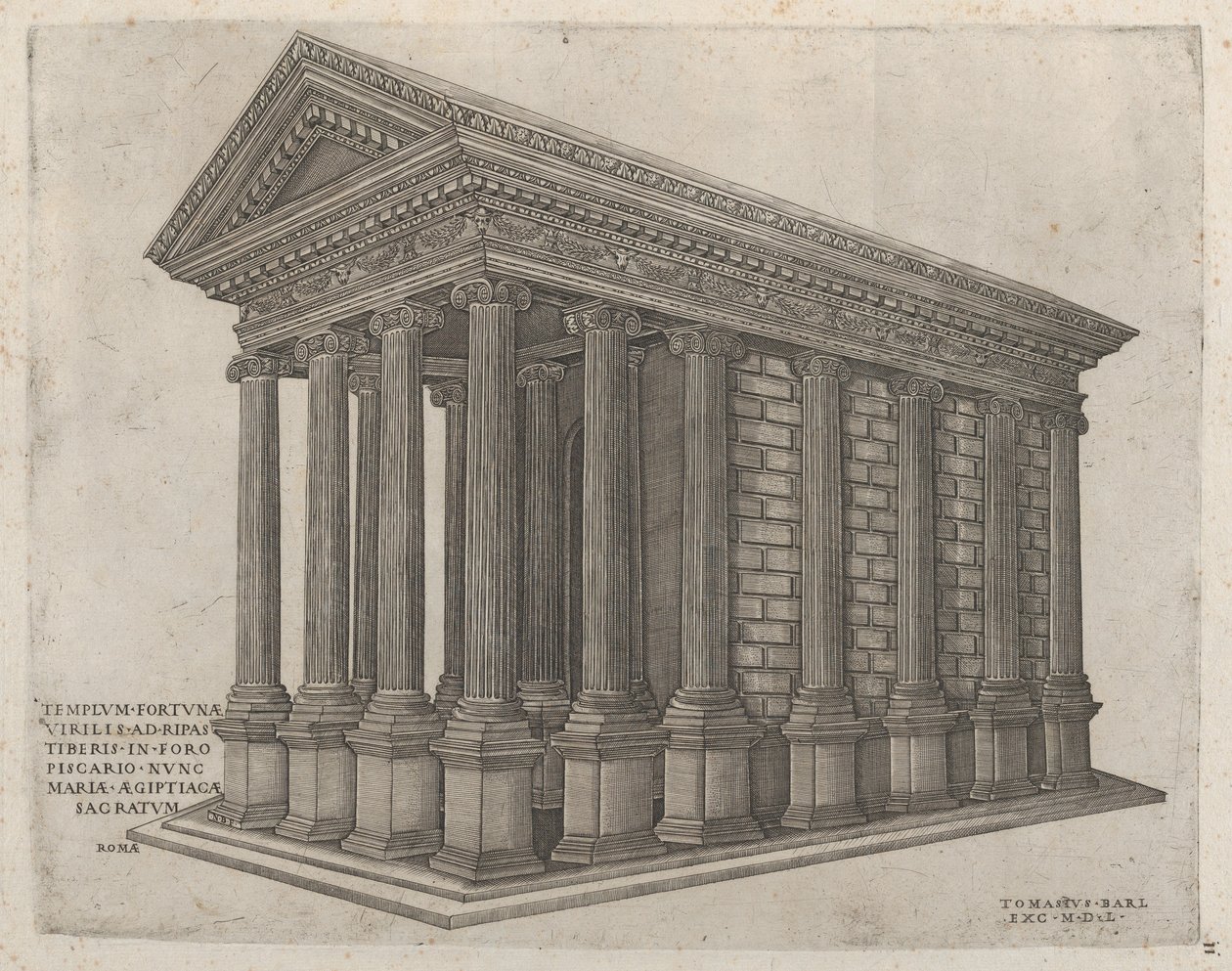 Speculum Romanae Magnificentiae: The Temple of Fortune in Rome by Nicolas Beatrizet