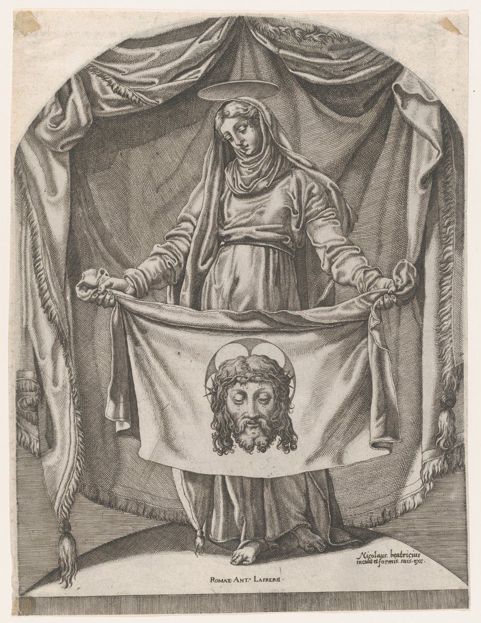 St. Veronica with the Sudarium (after Michelangelo) by Nicolas Beatrizet