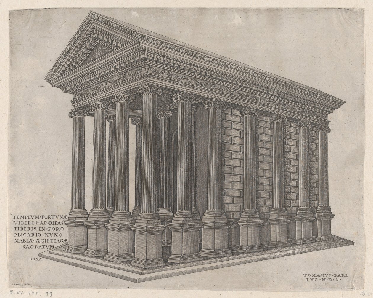 Temple of Fortuna, Rome by Nicolas Beatrizet