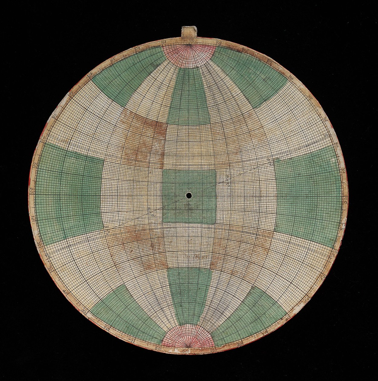 Astrolabe, Detail of a Plate with a Projection of Frijus by Nicolas Bion