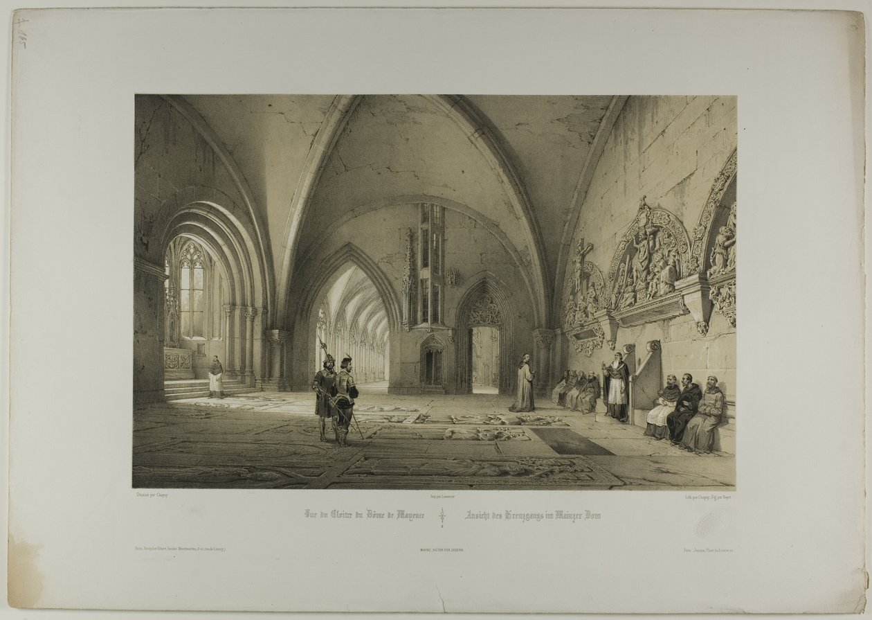 View of the Cloister of the Cathedral of Mainz, plate two from Allemande by Nicolas Chapuy