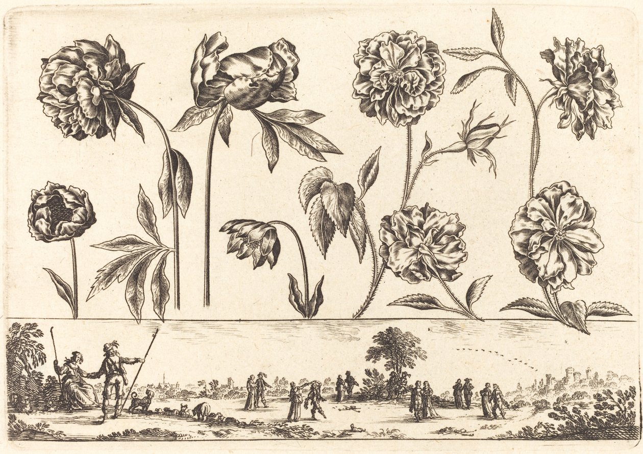 Flower Print No.7 by Nicolas Cochin after Balthasar Moncornet