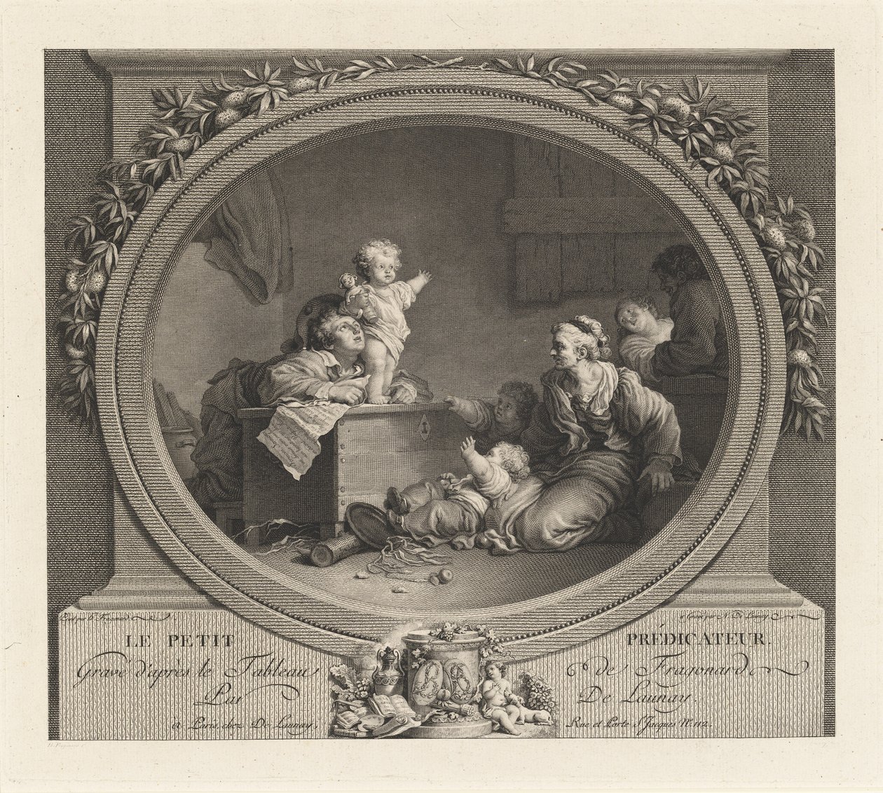 The Little Preacher by Nicolas Delaunay after Jean Honoré Fragonard