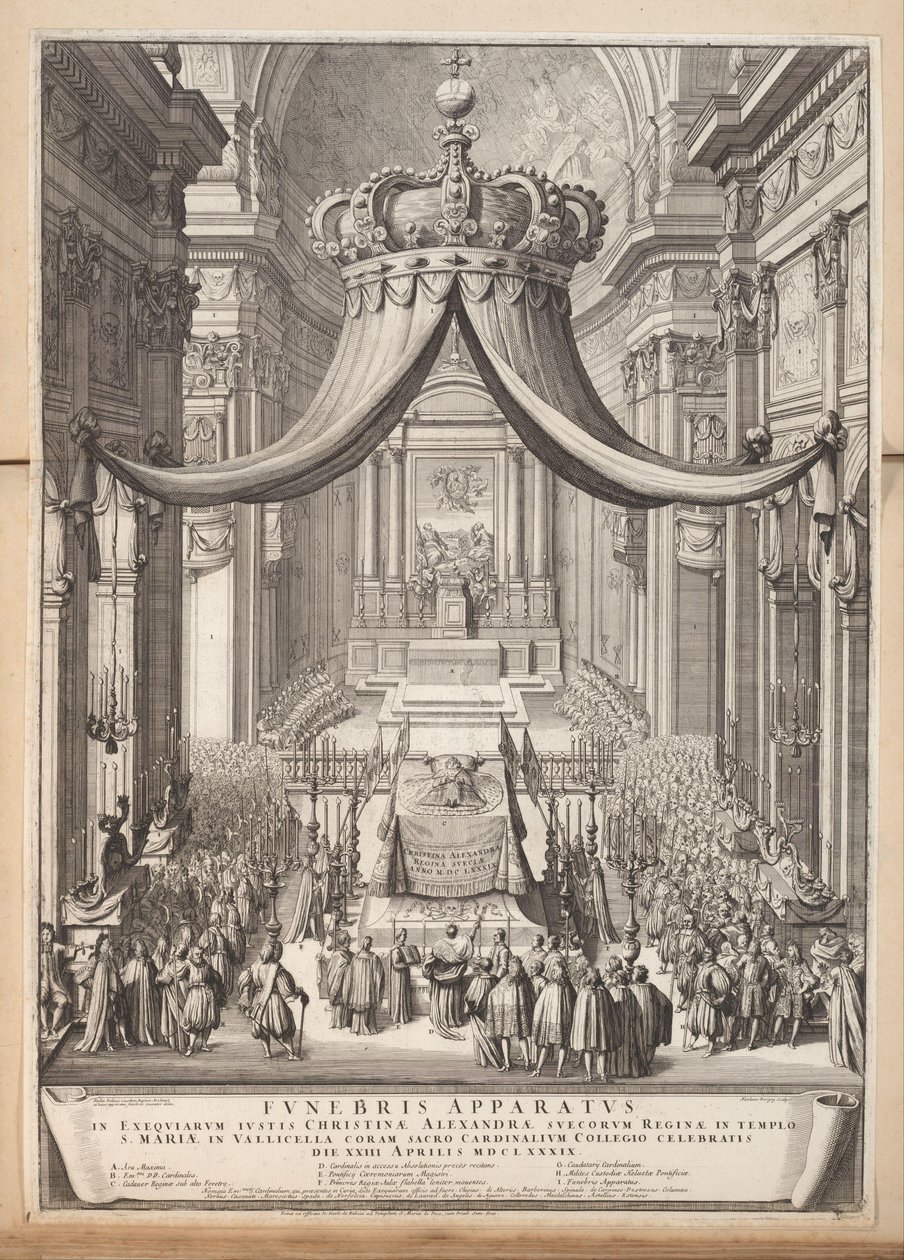Funeral of Christina, Queen of Sweden (Funebris apparatus) by Nicolas Dorigny
