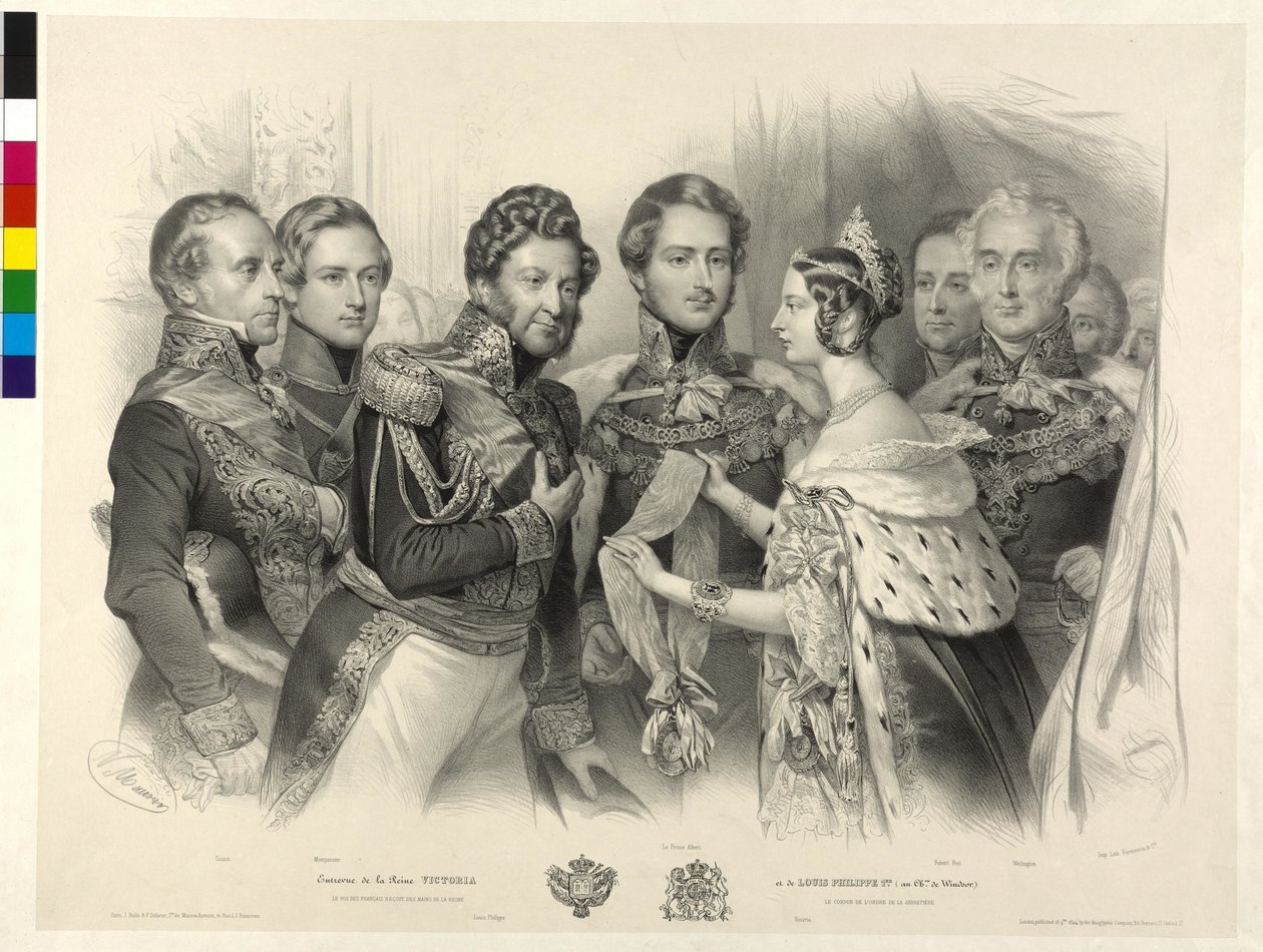 Queen Victoria of England Presents King Louis Philippe of France the Order of the Garter by Nicolas Eustache Maurin