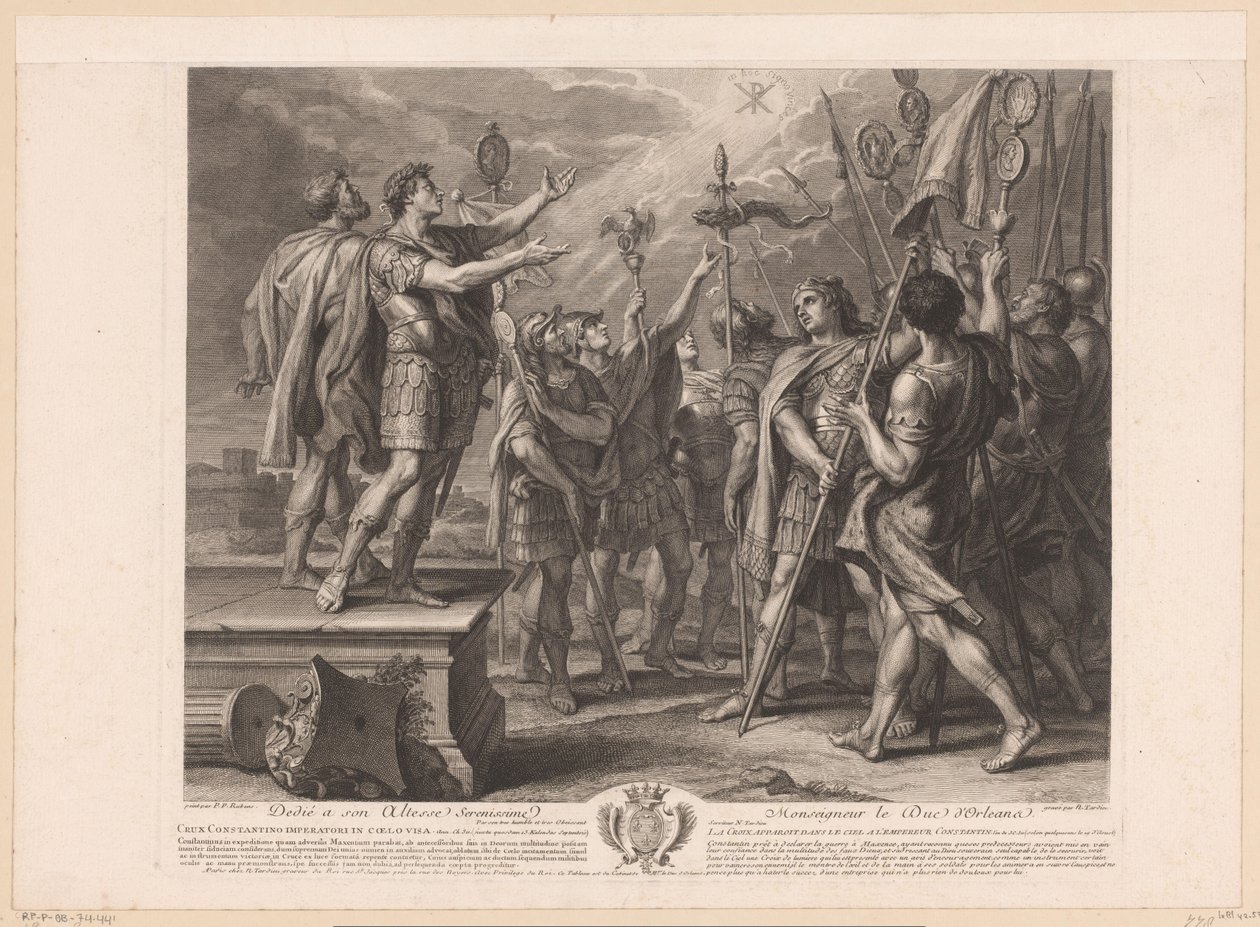 The Sign of the Cross Appears in the Sky to Emperor Constantine (series title) by Nicolas Henri Tardieu