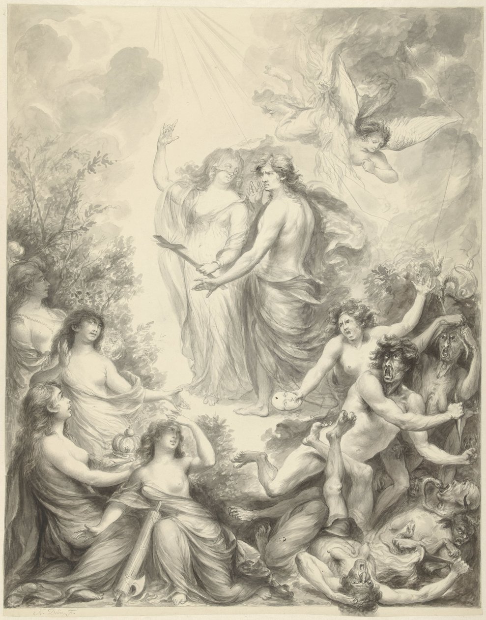 Allegory in which Faith Guides a Man on the Right Path by Nicolas Joseph Delin