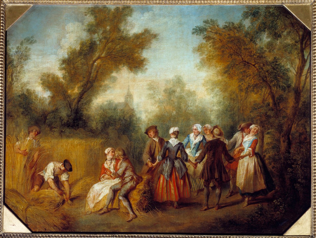 Summer Country Party Scene at Harvest Time by Nicolas Lancret
