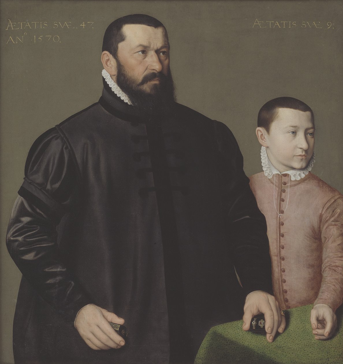 Portrait of the Nuremberg Goldsmith Hans Lencker and His 9-Year-Old Son Elisius the Younger by Nicolas Neufchatel