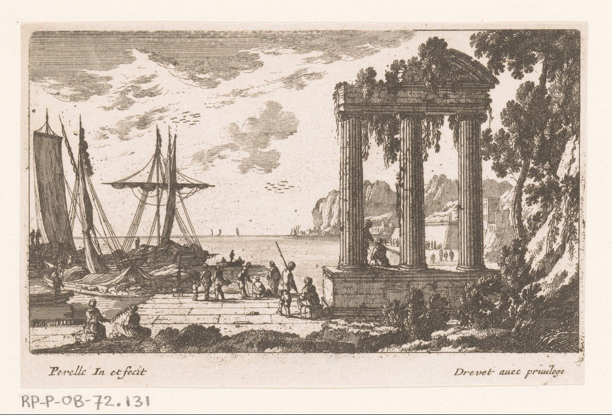 Harbor View with Three Columns by Nicolas Perelle