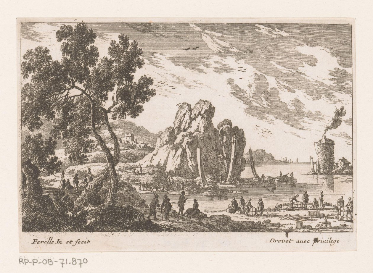 Coastal Landscape with Tower by Nicolas Perelle
