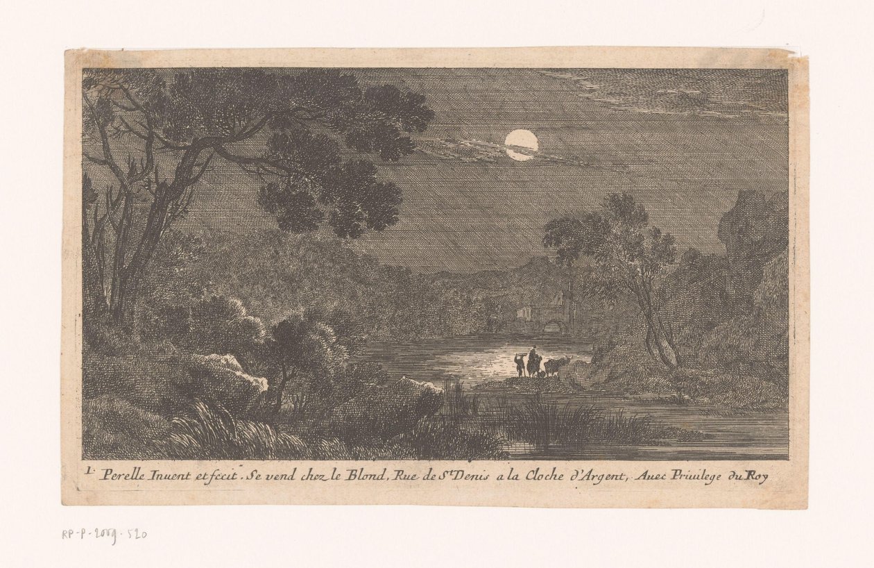 Night Landscape with Travelers by Nicolas Perelle
