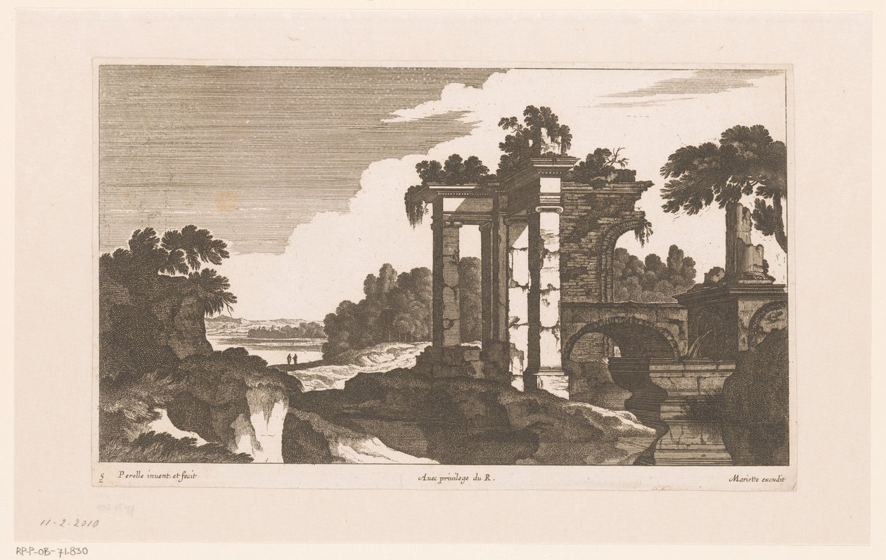Landscape with Ancient Ruins by Nicolas Perelle