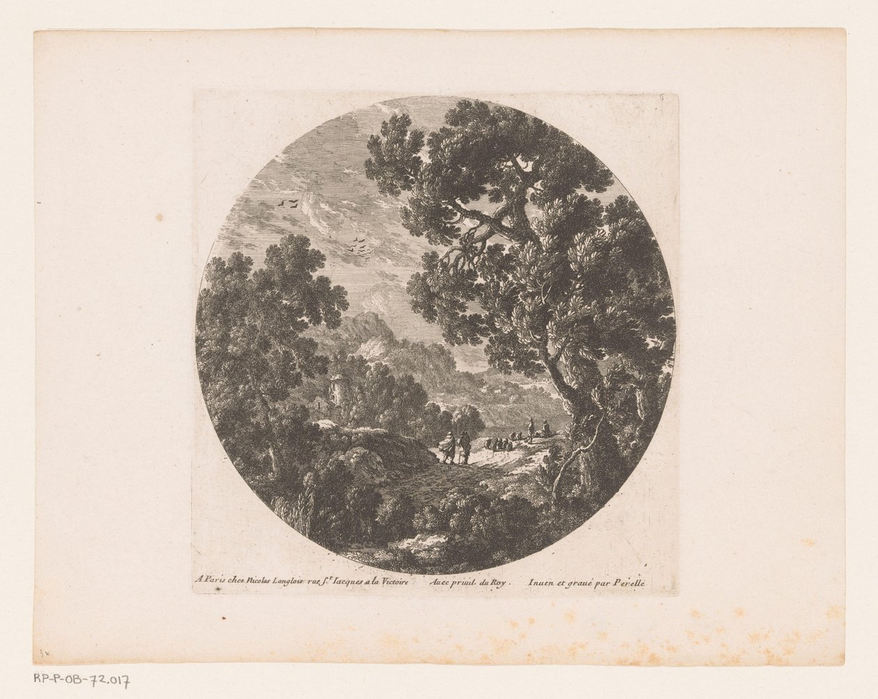 Landscape with Walkers and Shepherds with Flock by Nicolas Perelle