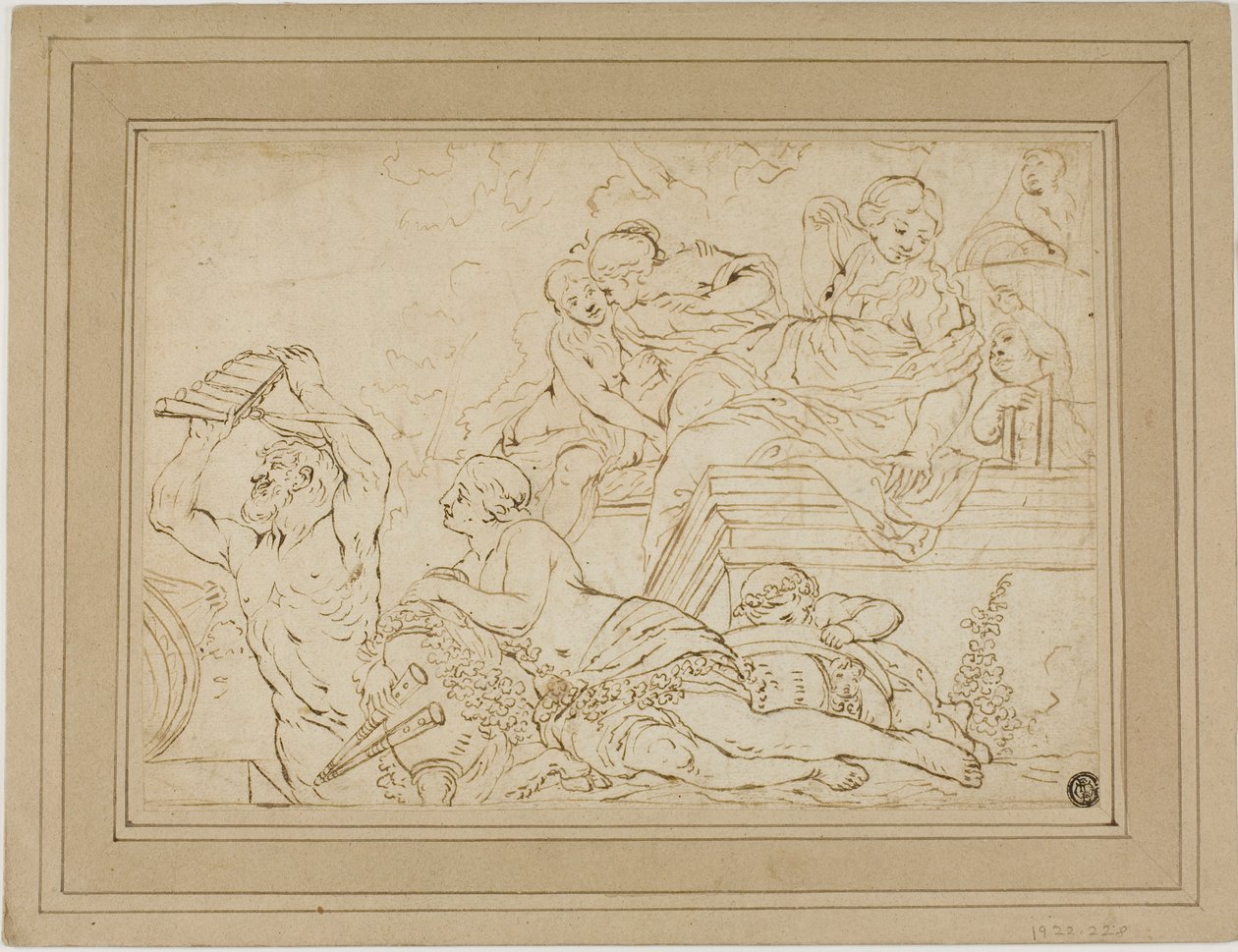 Scene with Nymphs and Satyr by Nicolas Pierre Loir