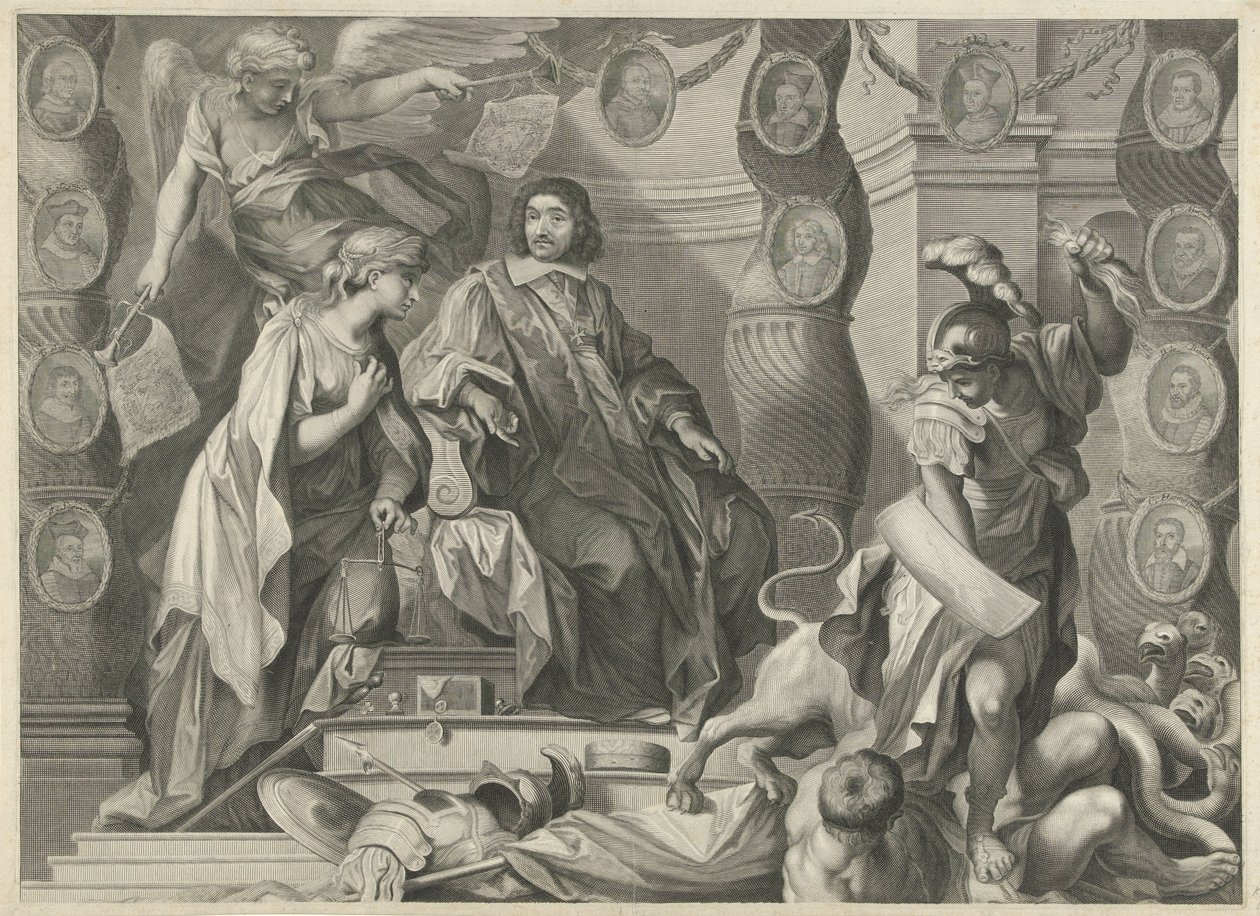 Promotional Print of Aegidius Le Maistre (1663), Upper Part by Nicolas Pitau (I)