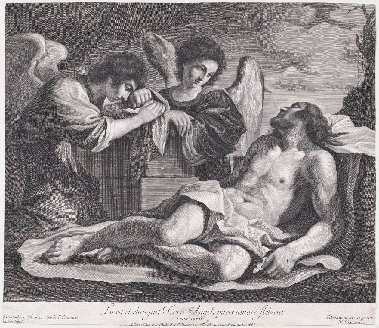 Angels Mourning over the Dead Christ by Nicolas Pitau