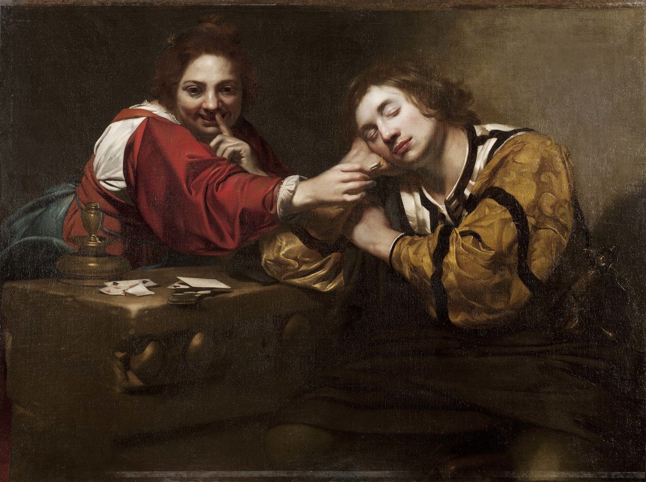 Sleeper Awakened by a Young Woman with a Lit Wick by Nicolas Regnier