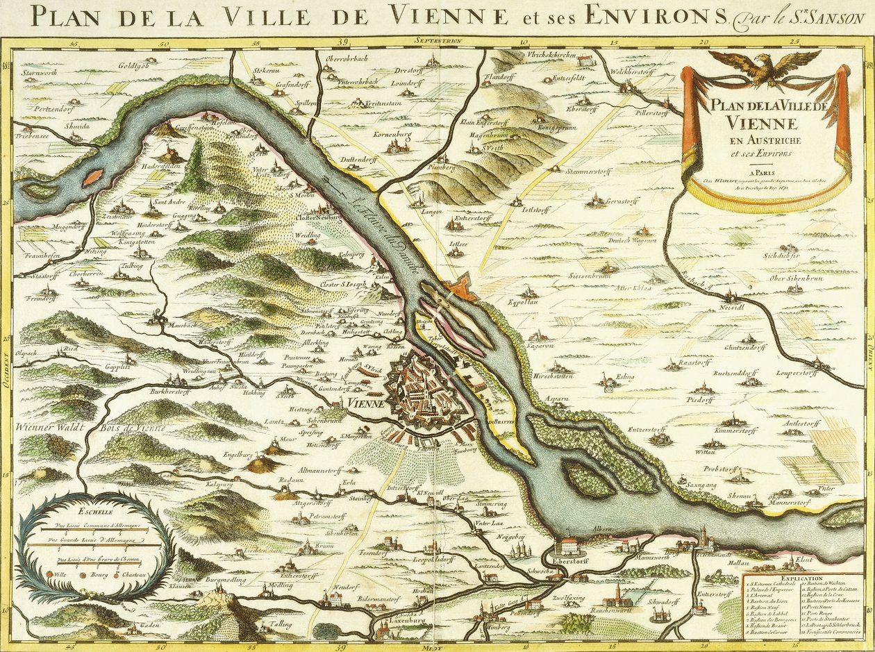 Map of the City of Vienna by Nicolas Sanson DAbbeville